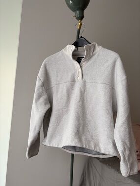 Roots Ivory Snap-Front Fleece Pullover